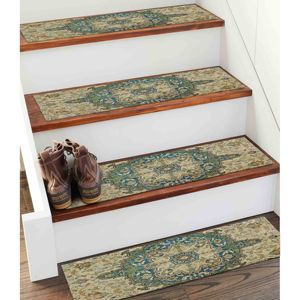 Tapis imprimé : Tapis à motifs médaillon, Tapis bohèmes, Tapis délavé, Tapis modernes, Tapis vert, Gobelin - Product Image 1