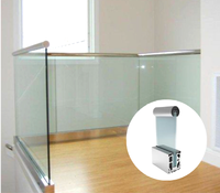 Base de garde-corps moderne en aluminium et caoutchouc en U pour extérieur, avec verre trempé, épaisseur 6+6/8+8mm, garantie 2 ans pour escalier