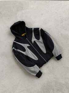 2025 fusible Patch travail Premium sweats à capuche 100% coton tissu fermeture éclair Streetwear à capuche hommes mode sweats à capuche tenue décontracté Style de rue - Product Image 5