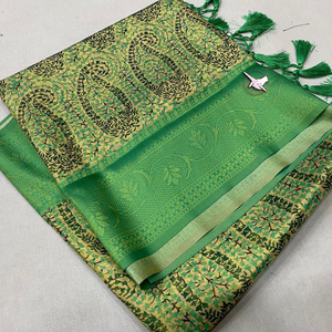 Saree de seda paithani suave y puro con paithani pallu tejido rico junto con hermosos patrones de diseño tradicional 3D - Product Image 3