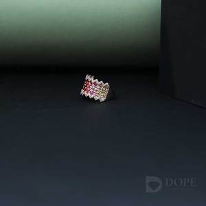 Bague en acier inoxydable plaqué or 14 carats avec moissanite pour unisexe, style tendance pour toutes les occasions spéciales - Product Image 3