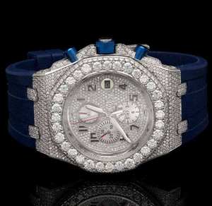 Montre de luxe sertie de diamants en moissanite VVS de haute qualité, résistante à l'eau 20 BAR, mouvement mécanique analogique en acier inoxydable - Product Image 1