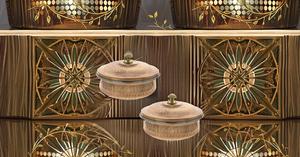 <b>Set</b> of 2 Handmade Eco-Friendly Indian <b>Dinnerware</b> Copper Tureen with Lid 700ml Serving Bowl - Product Image 3