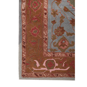 Alfombra de Lana y Viscosa Tejida a Mano Estilo Kasbah, Rectangular, con Medallón Rojo Naranja, para Pasillo, Uso Doméstico - Alfombras Jaipur Modelo Americano Tnq-637(Rmr) - Product Image 4