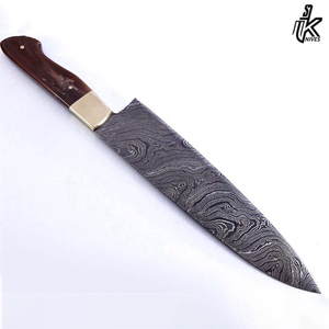 Juego de cuchillos de Chef de cocina de acero de Damasco hecho a mano de alta calidad profesional, hoja de titanio, cubierta de cuero inoxidable, juego de tendencia - Product Image 2