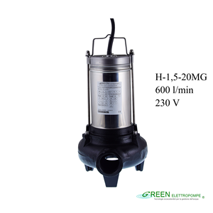 Pompe submersible à vortex en fonte d'acier inoxydable de qualité italienne supérieure pour le traitement des eaux usées et des eaux boueuses, série H-1,5-20MG, basse pression - Product Image 1