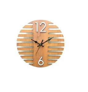 Custom wooden wall clock and handmade shiny polished Wholesale Supplier wooden wall clock living room decor