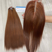 Extensiones de cabello humano vietnamita sin procesar 100% de cabello de trama recta de hueso de buena calidad con color marrón de fábrica