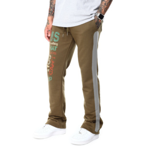 Pantalon de survêtement évasé décontracté pour hommes Pantalon de survêtement lavé de haute qualité Cordon de serrage Patchwork Pantalons évasés pour hommes lavés - Product Image 6