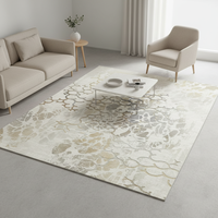 Tapis Erdenet en laine de Mongolie/mélange PA, écologique, fabriqué à la machine, motif abstrait, tapis moderne - Collection Simple N°1