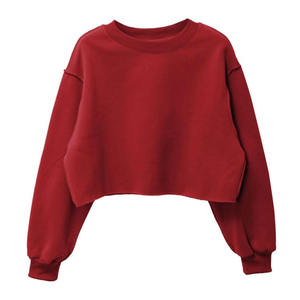 Sweat-shirt court long à la hanche pour femme sweats à capuche et sweat-shirts femme sweat-shirt court fabriqué au Pakistan - Product Image 4