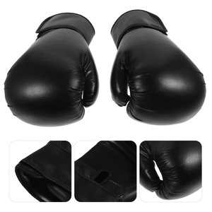 ถุงมือชกมวยหนังวัวสีทองผูกเชือกถุงมือฝึกชกมวยสำหรับผู้ใหญ่ - Product Image 4