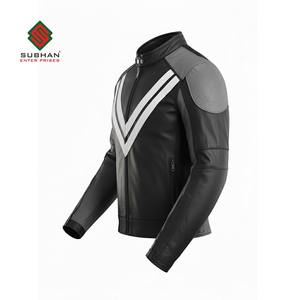 Blouson aviateur en cuir synthétique pour homme fait à la main |   Style vintage Cafe Racer |   Classique décontracté rétro |   Offrez-lui un cadeau - Product Image 4