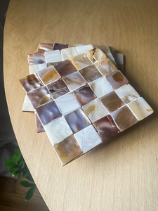 Juego de posavasos con incrustaciones de resina de alta calidad, alfombrillas de té y café de madreperla, accesorios de mesa - Product Image 6