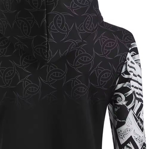 เสื้อฮู้ดดี้สตรีทแวร์ฤดูหนาวสำหรับผู้ชาย ผ้าฝ้าย 100% เป็นมิตรกับสิ่งแวดล้อม ระบายอากาศได้ดี ปักลายโลโก้ตามสั่ง ดีไซน์ประดับเพชร - Product Image 2