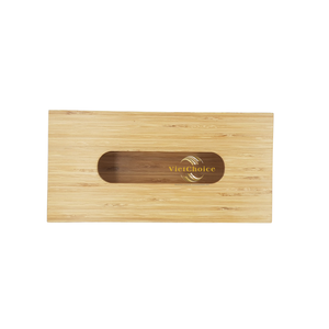 Boîte à mouchoirs en bambou avec logo personnalisé, support à mouchoirs naturel OEM pour marque privée - Product Image 2