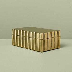 Caja de contenedor de metal de especias cuadrada de latón para nido de cocina acabado dorado pulido de la colección de diseñadores - Product Image 1