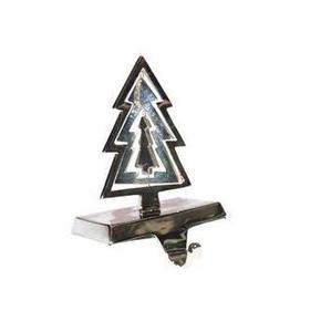 Christmas Tree Shaped <b>Stocking</b> <b>Holder</b>, Silver Plated according to your decor - Product Image 6