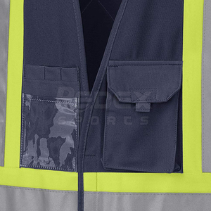 Design personnalisé gilet de sécurité couleur unie gilet de sécurité sans manches prix de gros logo personnalisé gilet de sécurité - Product Image 3