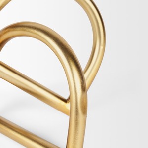 Sculpture à emboîtement en métal doré mat fait à la main décoration de maison de style design moderne pour le salon - Product Image 6