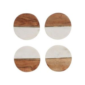 Offre Spéciale Bois de manguier et marbre Thé Café Sans vin Noyer Sous-verres Pour la cuisine et la table Décoration de table d'Inde - Product Image 2