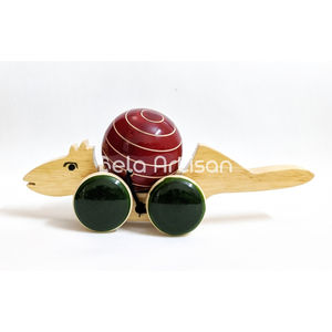 Juguetes para Bebés, Diversos Dinosaurios Pequeños en Forma de Madera de Haya Ecológica, Carro de Entrenamiento, Juguete Educativo de Madera para Niños - Product Image 5