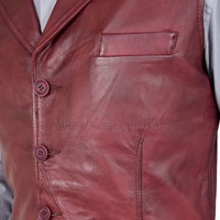 Chaleco de Cuero Vacuno Personalizado a la Moda para Hombre, Corte Ajustado, Ropa de Invierno, Resistente al Viento, Hecho en Pakistán