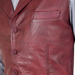 Chaleco de cuero de piel de vaca hecho a medida a la moda para hombre Chaleco de cuero ajustado hecho en Pakistán para adultos - Product Image 6