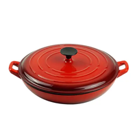 Ensemble de 7 casseroles de couleur rouge ensemble de casseroles et poêles en fonte émaillée durable pour la cuisine de forme ronde à des prix raisonnables 2025