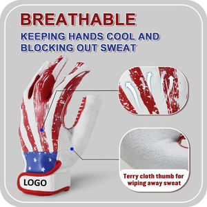 Gants récepteurs de football américain avec logo personnalisé de haute qualité avec meilleures poignées, échantillon gratuit de nouveau style - Product Image 2