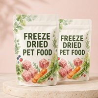 Sachet Doypack en Mylar pour aliments lyophilisés pour animaux de compagnie, avec fermeture éclair, imprimé numériquement, qualité alimentaire, résistant à l'humidité, faible MOQ