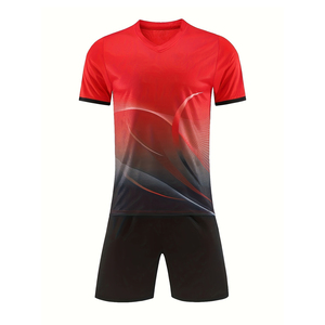 Top Tending último diseño OEM uniforme de fútbol de manga corta de Color degradado conjuntos de ropa de fútbol cómodo uniforme de club de fútbol - Product Image 2