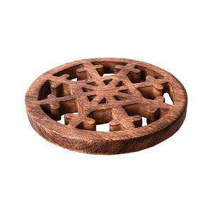 Salvamanteles de madera en forma de corazón olla caliente madera Natural decoración rústica artículos para el hogar soporte salvamanteles de madera - Product Image 3