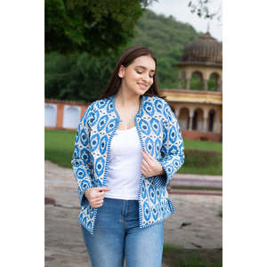 Handmade Cotton Quilted <b>Jacket</b> Reversible Varsity Style Floral XL Hooded <b>Suede</b> Nylon Sustainable Outerwear for Spring Autumn - Product Image 3