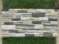 Panneau mural en céramique d'ardoise multicolore empilé de placage de haute qualité pour des décorations de maison de jardin et extérieures