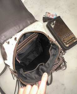 Sac à dos unisexe en cuir véritable de vachette naturel, personnalisé, écologique, style western, avec cadre externe, antivol et étanche, pour outils à main - Product Image 6