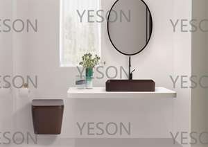 Lavabos à <span class=keywords><strong>main</strong></span> en céramique de mode marbre noir mat <span class=keywords><strong>au</strong></span>-<span class=keywords><strong>dessus</strong></span> du comptoir meuble de toilette toilette <span class=keywords><strong>au</strong></span>-<span class=keywords><strong>dessus</strong></span> du comptoir évier d'art - Product Image 6