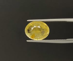 แหวนกะรัตไพลินสีเหลืองธรรมชาติไม่ผ่านการบำบัดขนาด6.36กะรัตหินวันเกิดสำหรับทำแหวนและจี้ - Product Image 1