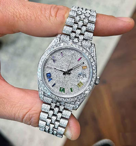 41mm Unisexe Quartz Moissanite Diamant Montre Fabricant Indien Haute Qualité Design Tendance Prix de Gros pour Fashion Business - Product Image 2