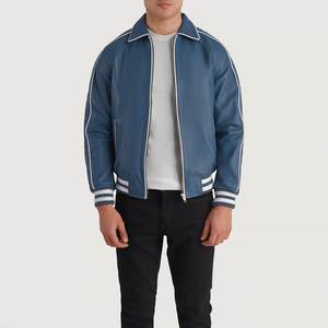 Veste universitaire en cuir bleu cuir de vachette pur cuir véritable mode hommes 2025 meilleur prix en gros Logo personnalisé OEM fabriqué au Pakistan. - Product Image 3