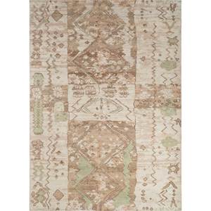 Alfombra de Lana Anudada a Mano Erbe AKWL-1643, Color Marfil, Diseño Geométrico, para Sala de Estar, Decoración del Hogar, Rectangular, Diseño de Rompecabezas para Pasillo - Product Image 1