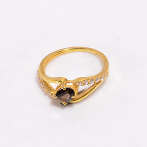 Anillo de piedras preciosas de cuarzo ahumado de corte ovalado chapado en oro de estilo clásico de Plata de Ley 925, regalo perfecto para fiesta de boda para mujer - Product Image 2