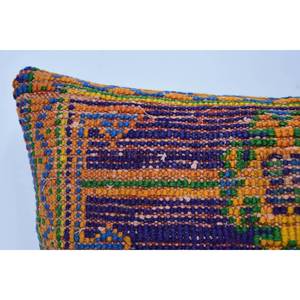 Multicolor Vintage Floral Kantha Patchwork Wool <b>Pillow</b> 12x20 Inches Soft Fabric for Home or <b>Sofa</b> Use - Product Image 2