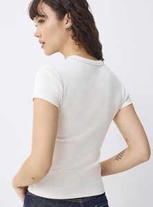 Camiseta Premium para Mujer, 100% Algodón, Lisa, Corta, Corte Ajustado, Minimalista, para Mujer, Logotipo Personalizado, Camiseta al por Mayor - Product Image 4