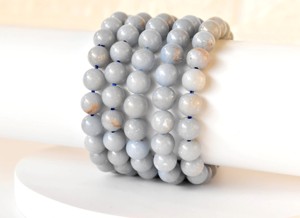 Hot Selling High Quality Angelite Healing <b>Bracelet</b> Semi Precious <b>Gemstone</b> <b>Bracelet</b> for Jewelry Meditation - Product Image 4