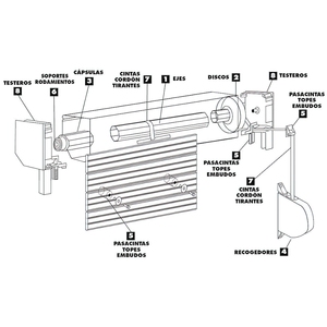 Metal Roller Shutter Winder Without Plate, Natural Front - Product Image 2