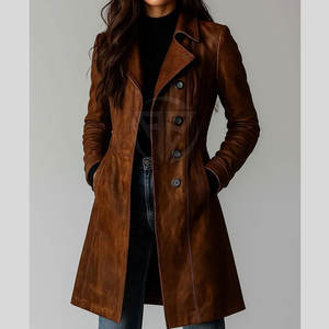 Manteau d'hiver en cuir véritable de luxe avec un design élégant, caractéristiques écologiques et coupe-vent, ajustement confortable - Product Image 2