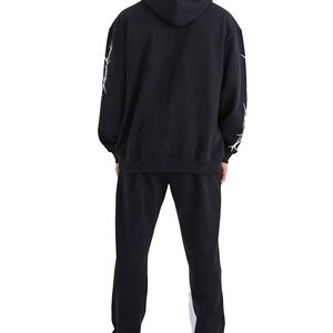 Ensemble sweat à capuche et jogging décontracté en molleton 100 % polyester, coupe régulière, imprimé numérique, avec logo personnalisé, style streetwear Y2K, respectueux de l'environnement - Product Image 5