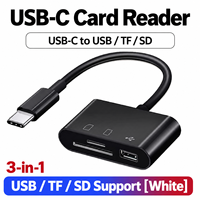 Lecteur de carte SD USB C, adaptateur de mémoire TF OTG 3 en 1 avec port de clé USB pour ordinateur portable, ordinateur de bureau, téléphone portable, transfert de données