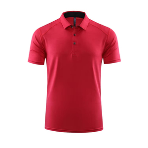 Manches courtes décontractées pour hommes de haute qualité pour T-shirt polo col montant haut uni design vierge - Product Image 6